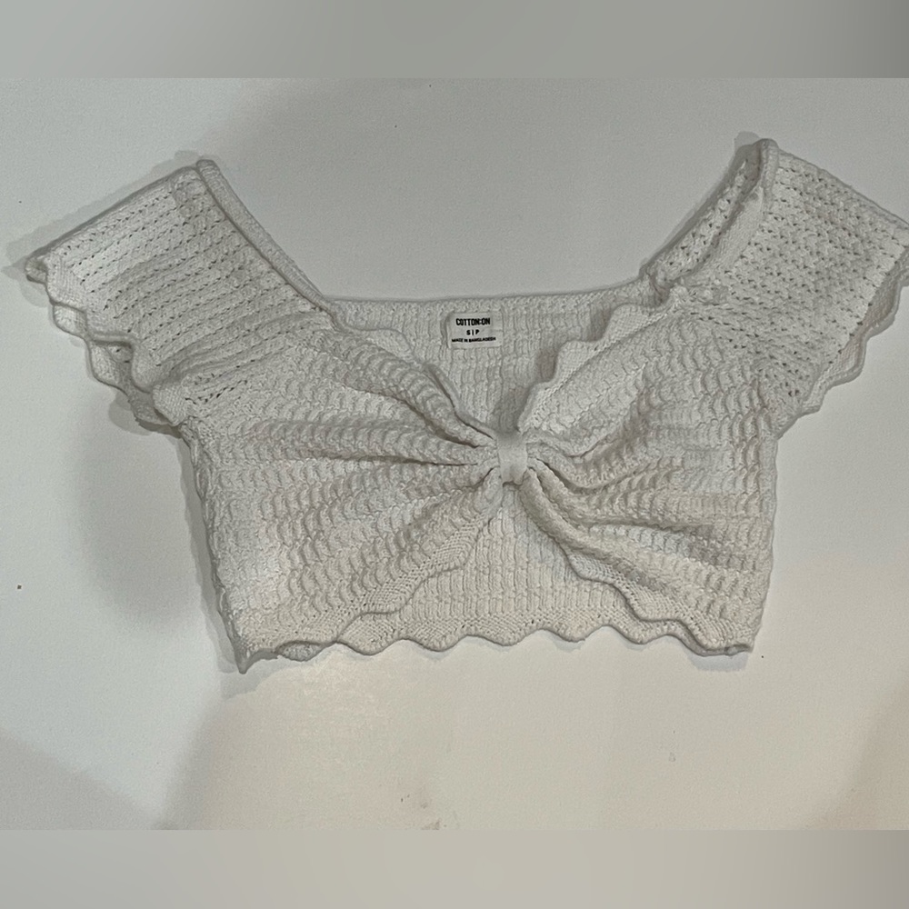 Cotton on Crochet white Knit acropolis Top Bralette